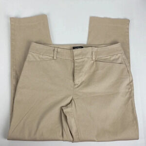 Beige office workwear ankle straight leg mid rise trouser pants sz 8